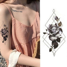 Load image into Gallery viewer, Luxury Colorful And Black Womens Tattoo Temporary Flower Waterproof Elegant Modern Tattoo For Shoulder
