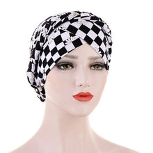 Load image into Gallery viewer, Fashion Soft Cotton Print Braid Turban Lightweight Muslim Turbans Head For Women Women's Hijabs Caps Hat Lightweight Inner Hijab Caps Elegant Arab Wrap Head Scarves Turban Scarf For Women
