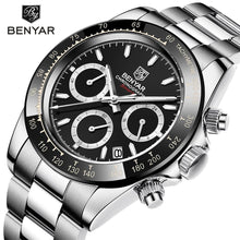 Load image into Gallery viewer, Luxury Men Watches Scratch Resistant Full Stainless Steel Strap Waterproof Sport Quartz Watch Men Fashion Date Clock Chronograph
