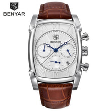 Load image into Gallery viewer, Classic Rectangle Waterproof Case Vintage Design Luxury Watches Leather Strap Business Casual Analog Wrist Watch For Men

