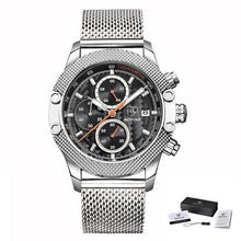 Load image into Gallery viewer, Sport Chronograph Fashion Luxury Men Watches Mesh &amp; Rubber Band Waterproof Quartz Gold Watch For Men
