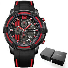 Load image into Gallery viewer, Modern Men's Black Quartz Watches Sports Silicone Strap Luminous Hands Wristwatch Luxury Waterproof Analog Watch
