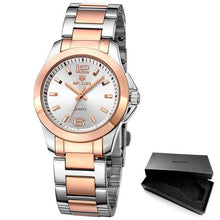 Load image into Gallery viewer, New Silver Round Women Watch Waterproof Quartz Wristwatch Modern Shine Style For Women's
