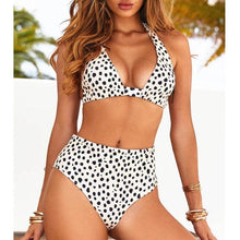 Load image into Gallery viewer, Beautiful Multicolored Women High Waist Bikini Swimwear Women Halter Push Up Bikini Set Swimsuit Women's Flower Print Bikini High Waist Beach Swimsuits Sporty Two Piece Bathing Suit Female Beach Wear Bathing Suit
