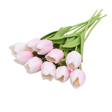Load image into Gallery viewer, 10PCS PU Fake Tulips Real Touch beautiful and Eligant Flower Real Touch Bouquet For Wedding Decoration Flowers Home Garden Decor
