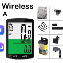 Load image into Gallery viewer, Waterproof Bicycle Computer Wireless And Wired Bike Cycling Odometer Stopwatch Speedometer Bicycle Speedometer With LCD Display 20 Functions And Automatic Wake-up
