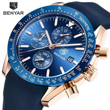 Load image into Gallery viewer, 2021 Blue Men Watch Luxury Design Watches Silicone Band Male Wrist Watches Men's Chronograph Round Watch
