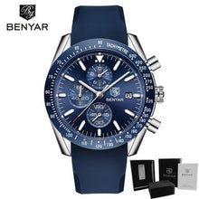 Load image into Gallery viewer, 2021 Blue Men Watch Luxury Design Watches Silicone Band Male Wrist Watches Men's Chronograph Round Watch
