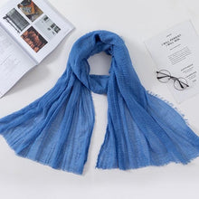 Load image into Gallery viewer, Long Soft Cotton Lightweight Crinkle Hijab Scarf Elegant Headscarf Head Wrap Islamic Head Wraps Hijab For Women 70*175cm
