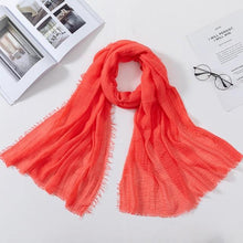 Load image into Gallery viewer, Long Soft Cotton Lightweight Crinkle Hijab Scarf Elegant Headscarf Head Wrap Islamic Head Wraps Hijab For Women 70*175cm
