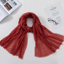 Load image into Gallery viewer, Long Soft Cotton Lightweight Crinkle Hijab Scarf Elegant Headscarf Head Wrap Islamic Head Wraps Hijab For Women 70*175cm
