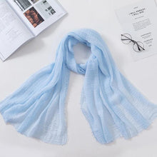 Load image into Gallery viewer, Long Soft Cotton Lightweight Crinkle Hijab Scarf Elegant Headscarf Head Wrap Islamic Head Wraps Hijab For Women 70*175cm
