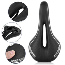 Load image into Gallery viewer, Breathable Silicone Cushion Seat PU Leather Surface Silica Filled Gel Comfortable Shockproof Bicycle Saddle Padded Professional Waterproof Road Bike Saddle For Men
