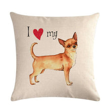 Load image into Gallery viewer, Pet Dog Elegant Design Linen Cotton Throw Pillow Covers Dog Pattern Cotton Throw Pillow Covers Car Sofa Cushion Cover Pillowcases Couch Cushion Cover Home Sofa Bed Decorative Pillows
