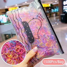 Load image into Gallery viewer, 1500Pcs/Bag Girls Colorful Small Disposable Rubber Bands Children Elastic Hair Bands Ponytail Holder Scrunchie Ponytail Holder Accessories for Women Girls
