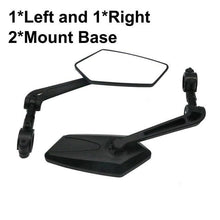 Load image into Gallery viewer, New Scratch Resistant Glass Lens Rear View Mirror Bike Cycling Clear Wide Range Back Sight Rearview Reflector Adjustable Handlebar Rotatable Bicycle Rear View Glass Mirror Wide Angle Acrylic  Safety Mirror New Scratch Resistant Glass Lens
