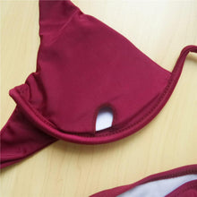 Load image into Gallery viewer, Underwired Bikini Female Swimsuit Women Swimwear Two-Piece V Shape Wire Bikini Set Bather Bathing Suit Women Micro Bikini Set Shiny Metallic 2 Piece Swimsuit Push Up Underwire Swimwear Bathing Suit
