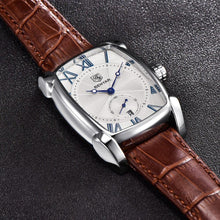 Load image into Gallery viewer, Luxury Business Men's Watches Brown Casual Wrist Leather Strap Waterproof Classic Rectangle Square Watch

