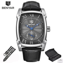 Load image into Gallery viewer, Luxury Business Men's Watches Brown Casual Wrist Leather Strap Waterproof Classic Rectangle Square Watch
