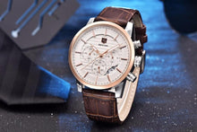 Load image into Gallery viewer, Luxury Steel Sports Men's Watches Business Design Leather Band Wrist Watch Military Quartz

