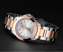 Load image into Gallery viewer, Classic Analogue Black Silver Women Watch Waterproof Elegant Quartz Wrist Watches Stainless Steel For Womens
