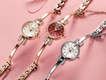 Load image into Gallery viewer, Luxury Small Silver Women Watch Modern Bracelet Wristwatch Quartz Waterproof Mini Round Design

