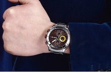 Load image into Gallery viewer, Luxury Men's Business Quartz Watches Blue Fashion Chronograph Elegant Stainless Steel Wristwatches For Man
