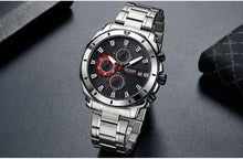 Load image into Gallery viewer, Luxury Men's Business Quartz Watches Blue Fashion Chronograph Elegant Stainless Steel Wristwatches For Man
