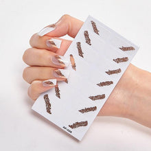 Load image into Gallery viewer, Full Cover Nail Stickers Nail Polish Nail Decoration Nails Sticker Designer Self Adhesive Nail Sticker Creative Nail Art Sticker Sticker Nail Decorations Accessories Metal Curve Stripe Lines Design Letter Nail Sticker Adhesive Decoration Template
