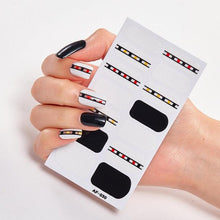 Load image into Gallery viewer, Full Cover Nail Stickers Nail Polish Nail Decoration Nails Sticker Designer Self Adhesive Nail Sticker Creative Nail Art Sticker Sticker Nail Decorations Accessories Metal Curve Stripe Lines Design Letter Nail Sticker Adhesive Decoration Template
