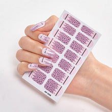Load image into Gallery viewer, Full Cover Nail Stickers Nail Polish Nail Decoration Nails Sticker Designer Self Adhesive Nail Sticker Creative Nail Art Sticker Sticker Nail Decorations Accessories Metal Curve Stripe Lines Design Letter Nail Sticker Adhesive Decoration Template
