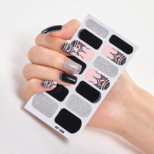 Load image into Gallery viewer, Full Cover Nail Stickers Nail Polish Nail Decoration Nails Sticker Designer Self Adhesive Nail Sticker Creative Nail Art Sticker Sticker Nail Decorations Accessories Metal Curve Stripe Lines Design Letter Nail Sticker Adhesive Decoration Template

