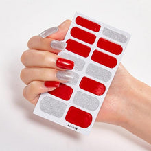 Load image into Gallery viewer, Full Cover Nail Stickers Nail Polish Nail Decoration Nails Sticker Designer Self Adhesive Nail Sticker Creative Nail Art Sticker Sticker Nail Decorations Accessories Metal Curve Stripe Lines Design Letter Nail Sticker Adhesive Decoration Template
