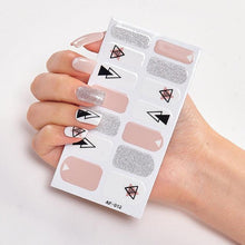 Load image into Gallery viewer, Full Cover Nail Stickers Nail Polish Nail Decoration Nails Sticker Designer Self Adhesive Nail Sticker Creative Nail Art Sticker Sticker Nail Decorations Accessories Metal Curve Stripe Lines Design Letter Nail Sticker Adhesive Decoration Template
