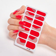 Load image into Gallery viewer, Full Cover Nail Stickers Nail Polish Nail Decoration Nails Sticker Designer Self Adhesive Nail Sticker Creative Nail Art Sticker Sticker Nail Decorations Accessories Metal Curve Stripe Lines Design Letter Nail Sticker Adhesive Decoration Template
