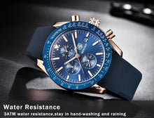 Load image into Gallery viewer, Casual Men's Watches Chronograph Modern Analog Quartz Waterproof Sports Watches Rubber Strap Business Wrist Watches For Men

