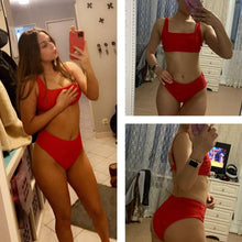 Load image into Gallery viewer, High Waist Bikini Leopard Bikini Women Push Up Swimsuit Women's Leopard Print Swimsuits High Waist Bikini Set 2 Piece Bathing Suits Women Printed Swimwear Tie Dye Summer Swim Beachwear
