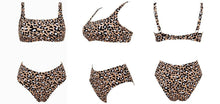 Load image into Gallery viewer, High Waist Bikini Leopard Bikini Women Push Up Swimsuit Women's Leopard Print Swimsuits High Waist Bikini Set 2 Piece Bathing Suits Women Printed Swimwear Tie Dye Summer Swim Beachwear
