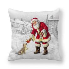 Load image into Gallery viewer, Christmas Pillowcase Holiday Decoration Christmas Santa Pillow Covers Santa Claus Pillow Covers Christmas Sofa Throw Pillow Home Cushion Cover Christmas Snowman Print Pillowcase Letter 45x45CM
