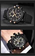 Load image into Gallery viewer, Sport Chronograph Fashion Luxury Men Watches Mesh &amp; Rubber Band Waterproof Quartz Gold Watch For Men
