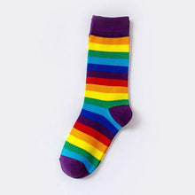 Load image into Gallery viewer, New Arrival Cotton Elasticity Sweat Women Long Sock Candy Colors Rainbow Patterned Sporty Retro Harajuku Casual Socks For Men And Women

