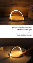 Load image into Gallery viewer, Wireless Charger LED Night Light Table Lamp Adjustable Angle Charging for iPhone Samsung Huawei Xiaomi Touch Switch Phone Holder Decorative Table Lamp Cute Study Lamps for Bedroom Décor
