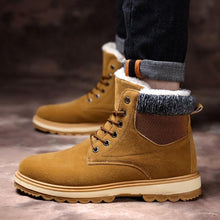 Load image into Gallery viewer, Warm Winter Mens Snow Boots Warm Fur Winter Shoes Mens Boots Footwear Ankle Boots Warm Fur Lined Winter Water-Resistan Waterproof Outdoor Snow Autumn Boots
