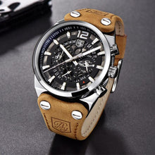 Load image into Gallery viewer, Mens Military Army Watches Analog Chronograph Watch Genuine Leather Strap Sports Casual Waterproof Male Quartz Wristwatch
