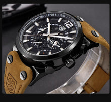 Load image into Gallery viewer, Mens Military Army Watches Analog Chronograph Watch Genuine Leather Strap Sports Casual Waterproof Male Quartz Wristwatch
