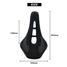 Load image into Gallery viewer, Bicycle Saddle Seat Road Steel Rails Mountain Bike Cushion Skid-Proof Soft PU Leather Road Mountain Bike Seat Bicycle Saddle Comfortable Memory Foam Cushion For Road Riding
