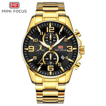 Load image into Gallery viewer, Luxury Gold Mens Watches Elegant Stainsteel Steel Strap Waterproof Sport Analog Quartz Luminous Hands Watch
