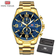 Load image into Gallery viewer, Luxury Gold Mens Watches Elegant Stainsteel Steel Strap Waterproof Sport Analog Quartz Luminous Hands Watch
