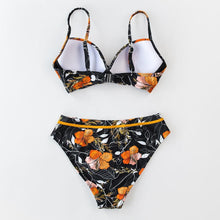 Load image into Gallery viewer, Push Up Floral Bikini Sets Women Two Pieces Swimsuits Women's Bathing Suits Push Up Halter Bandage Bikini Floral Printing Swim Bottoms Two Piece Swimsuits New Girl Beach Bathing Suits Swimwear
