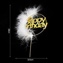 Load image into Gallery viewer, 1Pcs Metal Happy Birthday Cake Topper Artificial flowers Cake Toppers Happy Birthday Cake Topper Metal And Acrylic Cake Decoration With Pink Artificial Flower Cluster For DIY Baby Shower Birthday Party Decoration Baking Decor
